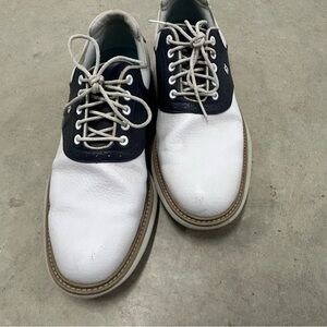 Men's White and Navy Golf Shoes